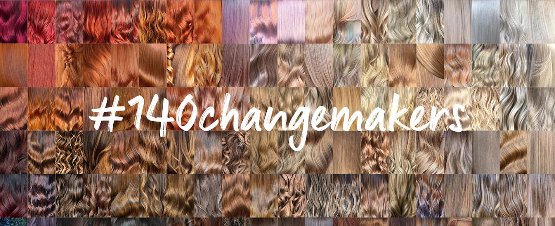 Collage de fptps de modelo con cabello morado oscuro siendo atendida por un peluquero wella