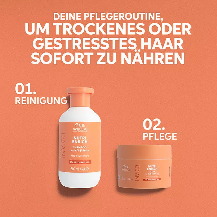 Nutri Enrich Deep Nourishing Shampoo Von Wella Professionals – Mit Goji Beeren, 3 X 250 Ml – Für Intensive Pflege & Glanz