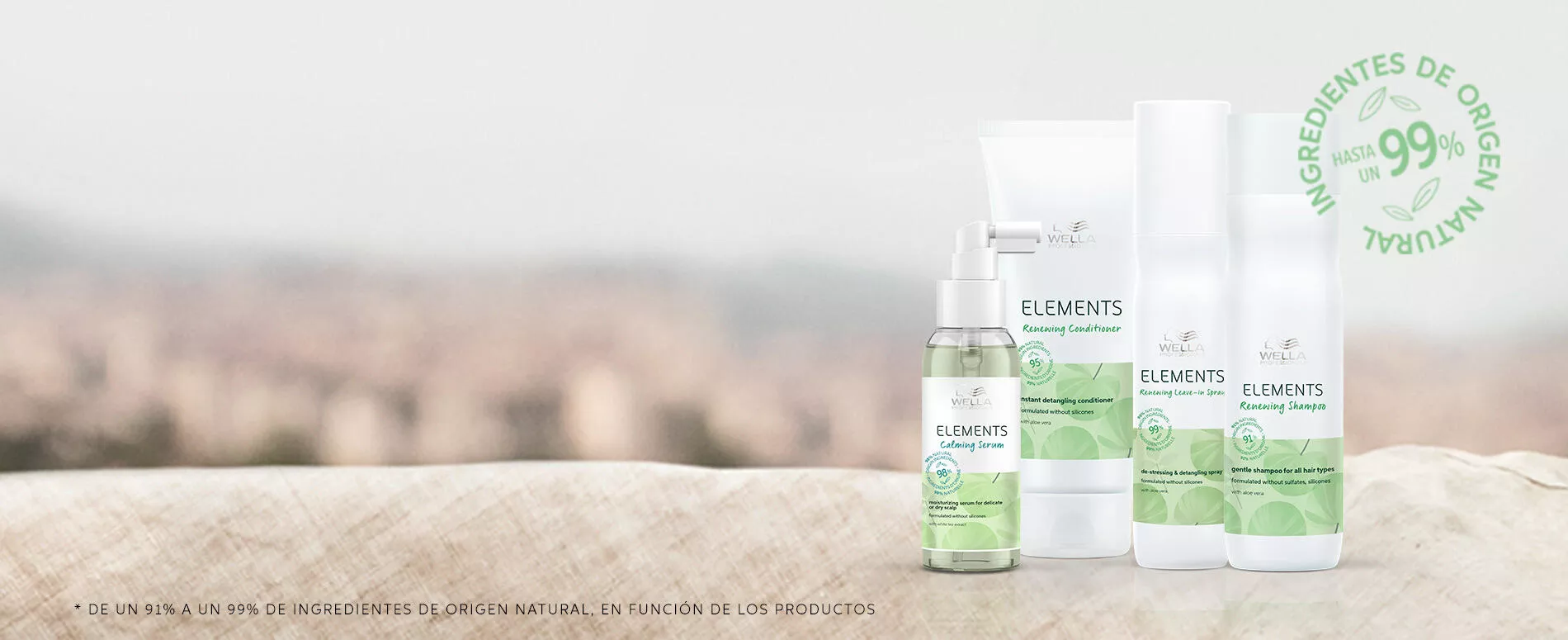 Banner for Wella Professionals new Elements hair and scalp care collection with natural origin ingredients