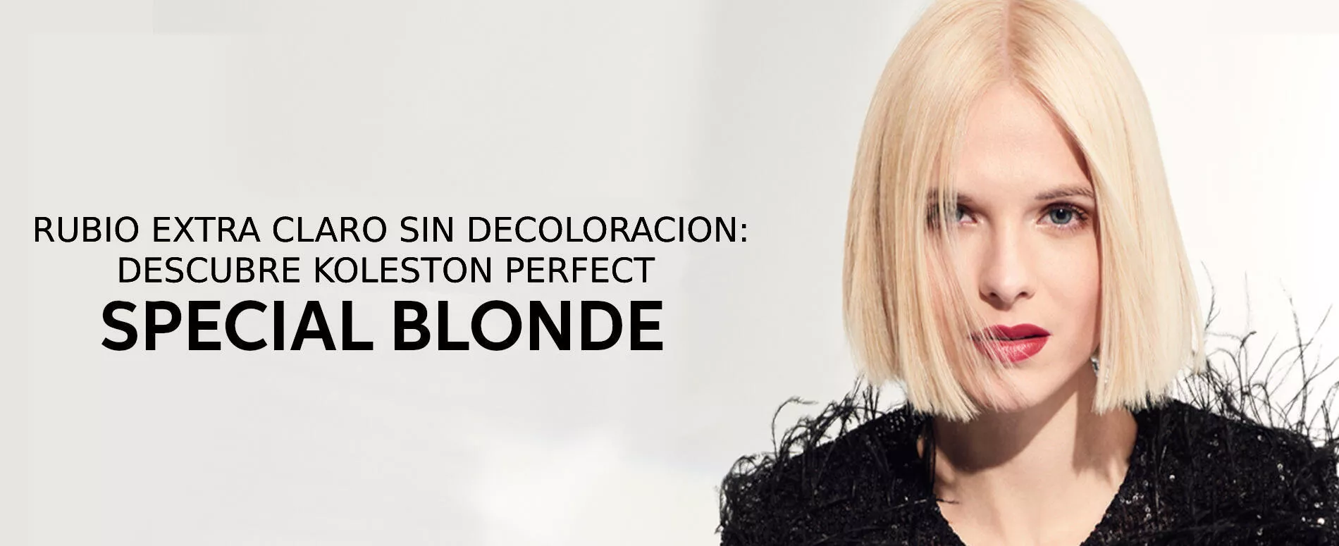 Modelo con un look rubio corto creado con Special Blonde de Koleston Perfect