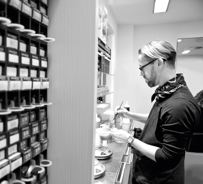 Wella colour mixing at the back