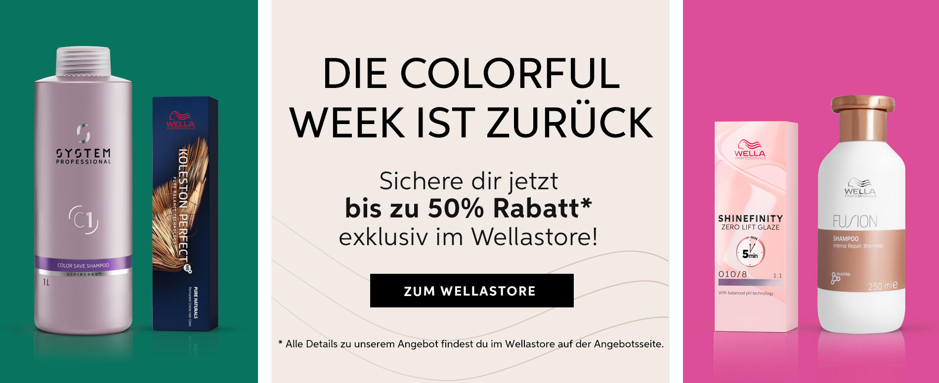 Colorful Week, DAS Angebot des Jahres, Bis zu 50% Rabatt on Top, Black Friday.