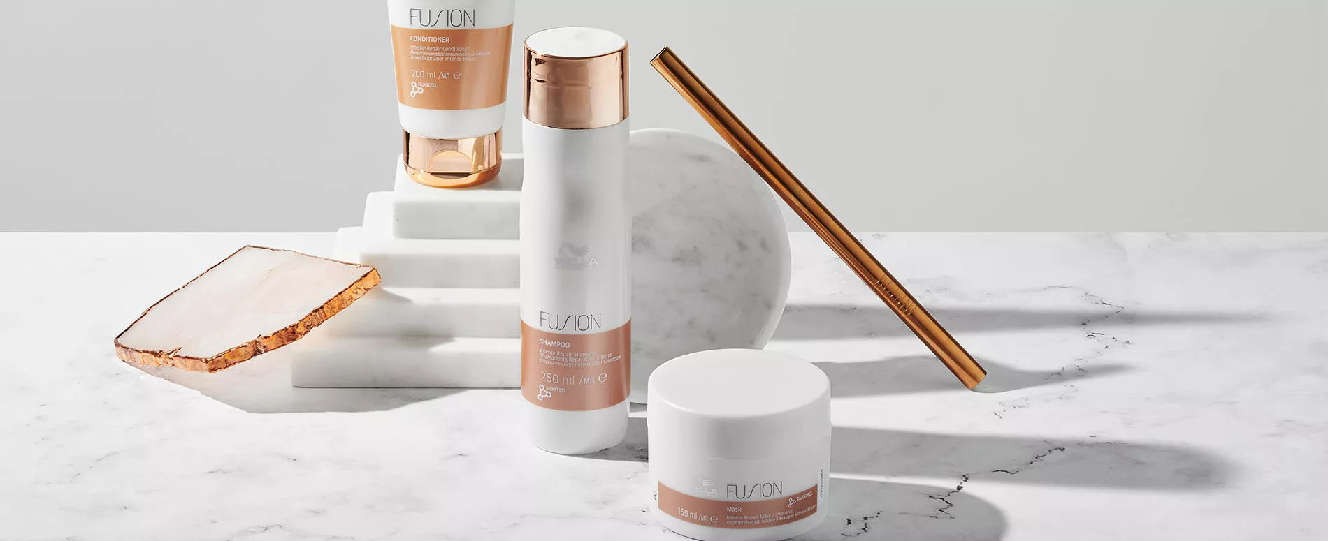 New Wella Professionals Fusion care range protects hait against breakage and damages.  Nourishes the hair and makes damaged hair feel renewed, smooth and elastic.