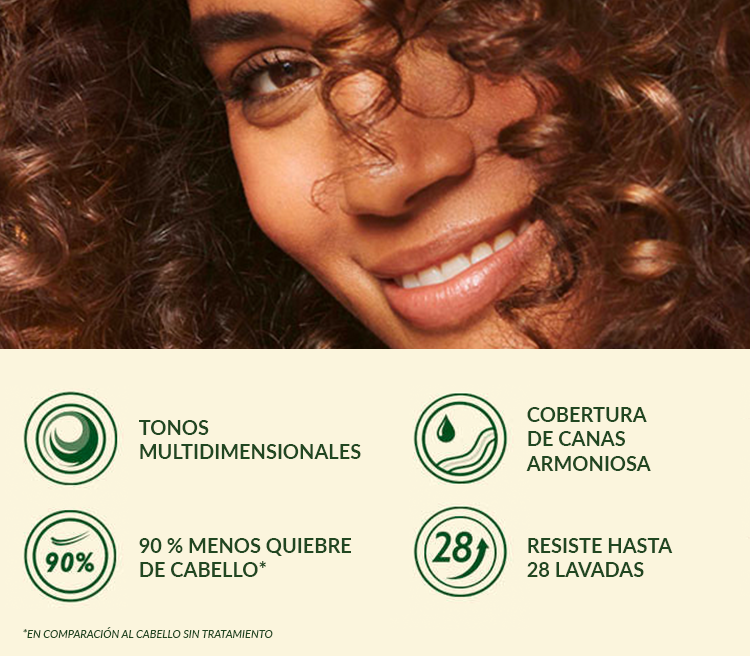 Mujer joven sonriendo con cabello rizado oscuro.