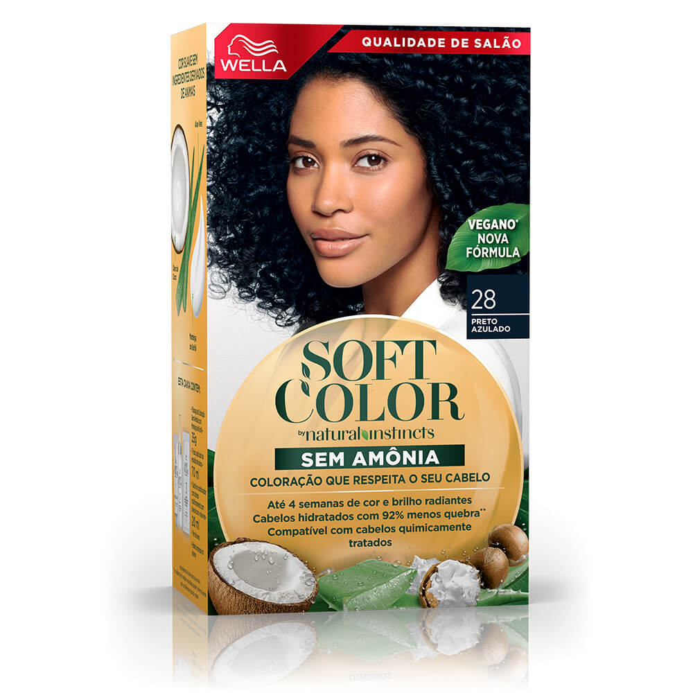 Soft Color, coloração sem amônia com ingredientes naturais: Preto Azulado |  Wella, image size:1000x1000