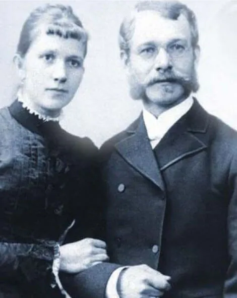 Vintage-Fotografie aus den 1880ern von Franz Ströher mit seiner Frau