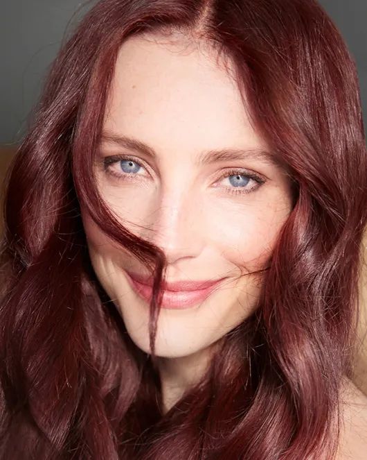 Woman with red hair.