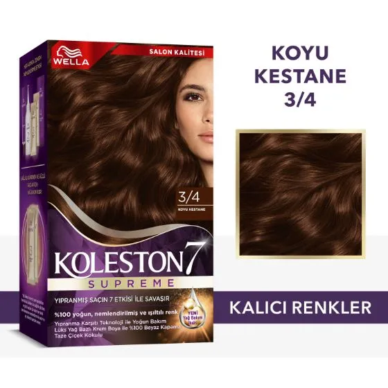 Wella Koleston Supreme Saç Boyası 3/4 Koyu Kestane