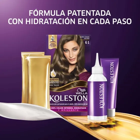 Crema de color permanente 61 Rubio Cenizo Oscuro