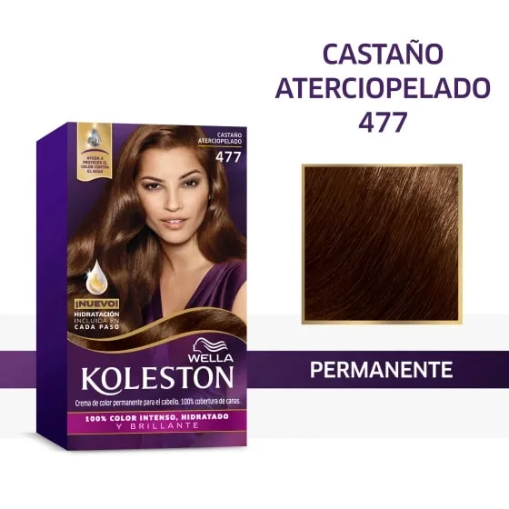 Crema de color permanente 477 Castaño Aterciopelado