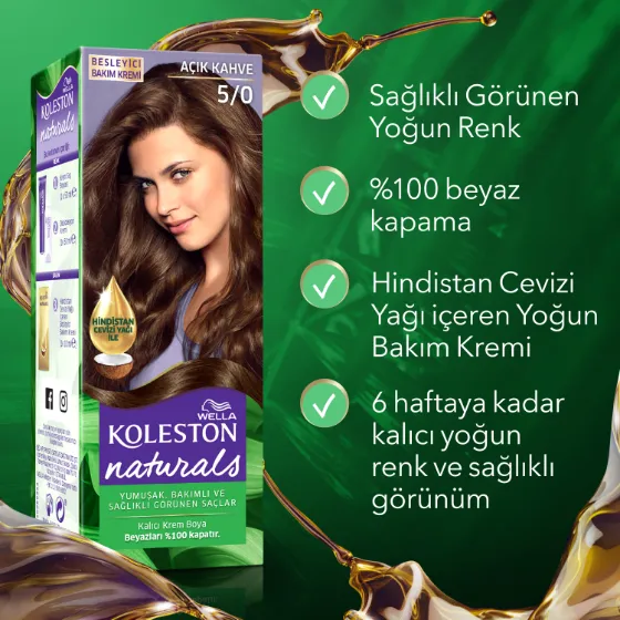 Wella Koleston Naturals Saç Boyası 5/0 Açık Kahve