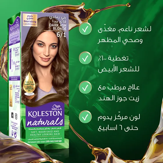 Wella Koleston Naturals - أشقر رمادي غامق 6/1