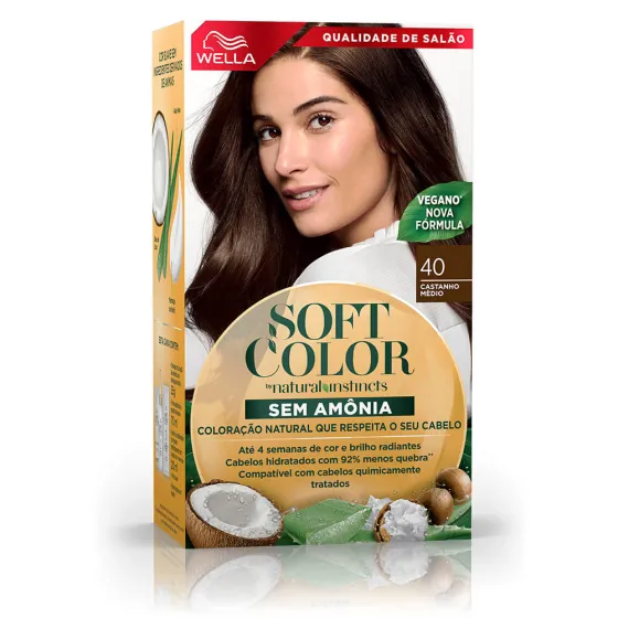 Soft Color, coloração sem amônia com ingredientes naturais: Castanho Médio