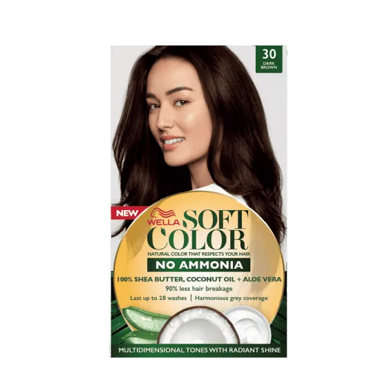 Soft Color, Natural hair color without Ammonia and with 100% Natural Ingredients: Dark Brown