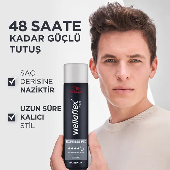WELLA WELLAFLEX MEN EXPRESS FIX EKSPRES SABIT TUTUCU SAÇ SPREYI
