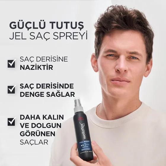 WELLA WELLAFLEX MEN FULL BOOST THICKENING SAÇ SPREYI STRONG HOLD