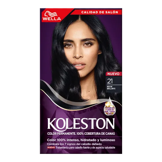 Crema de color permanente para el cabello con factor de protección contra el agua de Koleston de Wella - 21 Noche brillante
