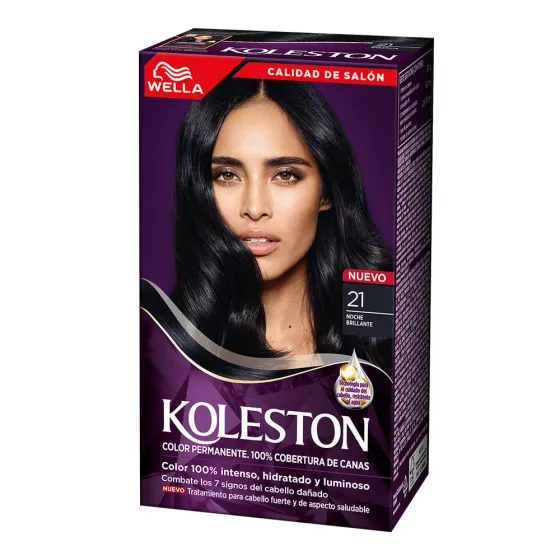 Crema de color permanente para el cabello con factor de protección contra el agua de Koleston de Wella - 21 Noche brillante