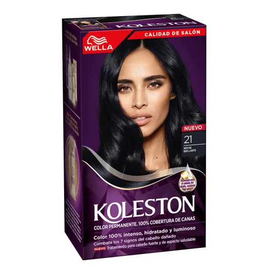 Crema de color permanente para el cabello con factor de protección contra el agua de Koleston de Wella - 21 Noche brillante