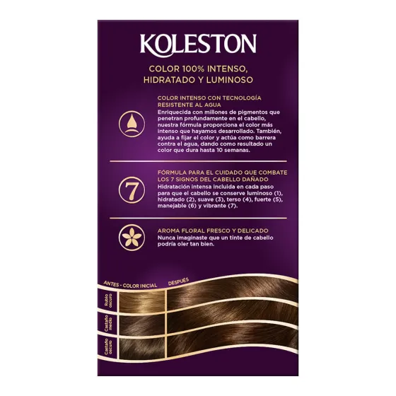 Crema de color permanente para el cabello con factor de protección contra el agua de Koleston de Wella- 40 Castano Mediano