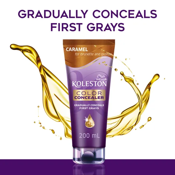 Color Concealer Carmel for brunette and blonde with argan, coconut and macadamia oils conditioner 200 ml