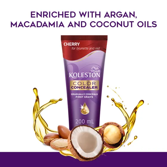 Color Concealer Cherry for brunette and red with argan, coconut and macadamia oils conditioner 200 ml