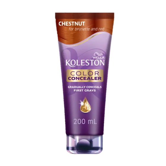 Color Concealer Chestnut for brunette and red with argan, coconut and macadamia oils conditioner 200 ml