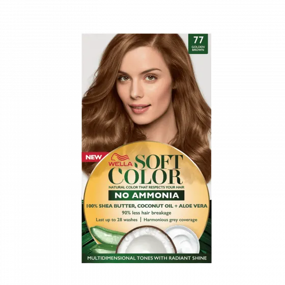 Soft Color, Natural hair color without Ammonia and with 100% Natural Ingredients: Golden Brown