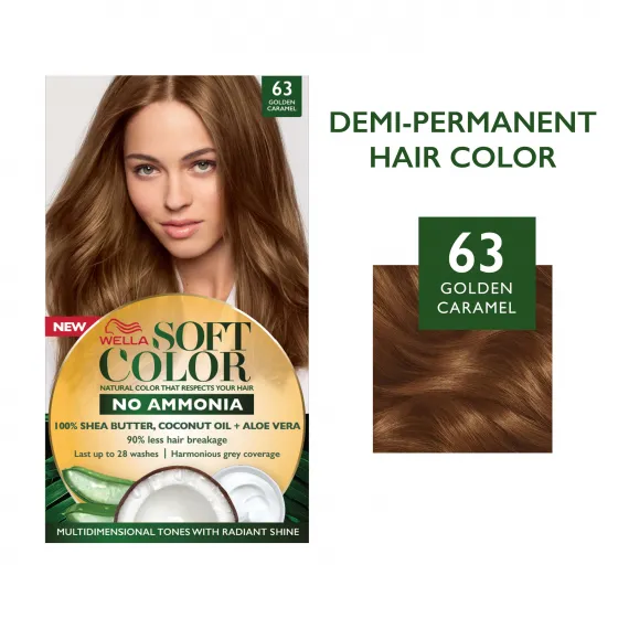 Soft Color, Natural hair color without Ammonia and with 100% Natural Ingredients: Golden Caramel