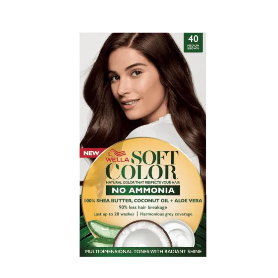 Soft Color, Natural hair color without Ammonia and with 100% Natural Ingredients: Medium Brown