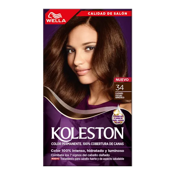 Wella Koleston Coloracion Permanente en Crema, 34 Castaño Oscuro Hipnotico