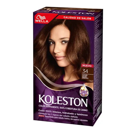 Wella Koleston Coloracion Permanente en Crema, 34 Castaño Oscuro Hipnotico